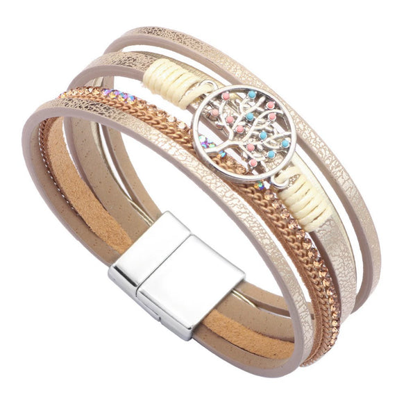 Jewelry Bohemian Cross Bracelet Pu Leather Geometric Electroplating Women's