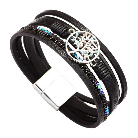 Jewelry Bohemian Cross Bracelet Pu Leather Geometric Electroplating Women's