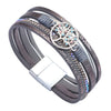 Jewelry Bohemian Cross Bracelet Pu Leather Geometric Electroplating Women's