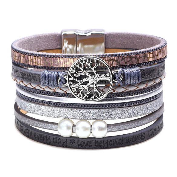 Jewelry Bohemian Cross Bracelet Pu Leather Geometric Electroplating Women's
