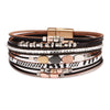 Jewelry Bohemian Cross Bracelet Pu Leather Geometric Electroplating Women's