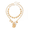 Jewelry Bohemian Geometric Alloy Pendant Clavicle Chain With Electroplating