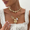 Jewelry Bohemian Geometric Alloy Pendant Clavicle Chain With Electroplating