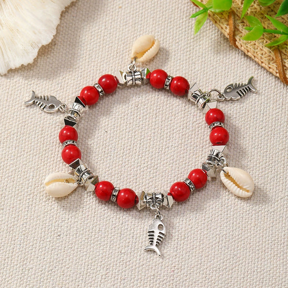 Jewelry Bohemian Ocean Style Colorful Shell Turquoise Animal Zodiac Manual Bracelet For Women And Men