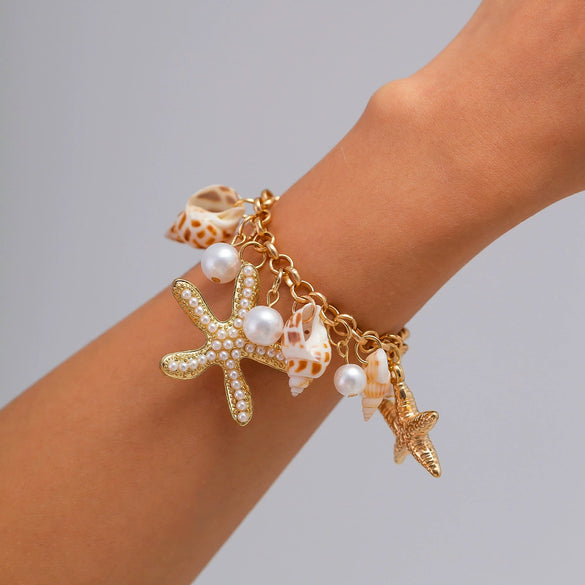 Jewelry Bohemian Shell Alloy Necklace With Geometric Pattern And Electroplating Treatment