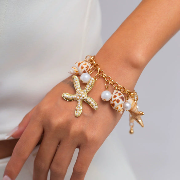 Jewelry Bohemian Shell Alloy Necklace With Geometric Pattern And Electroplating Treatment