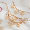 Jewelry Bohemian Shell Alloy Necklace With Geometric Pattern And Electroplating Treatment