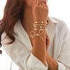 Jewelry Bow Beaded Multilayer Bracelet Imitation Pearl Ccb Electroplated For Women