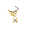 Jewelry Bow Nose Stud Copper Stainless Steel Heart Shape Gold Plated