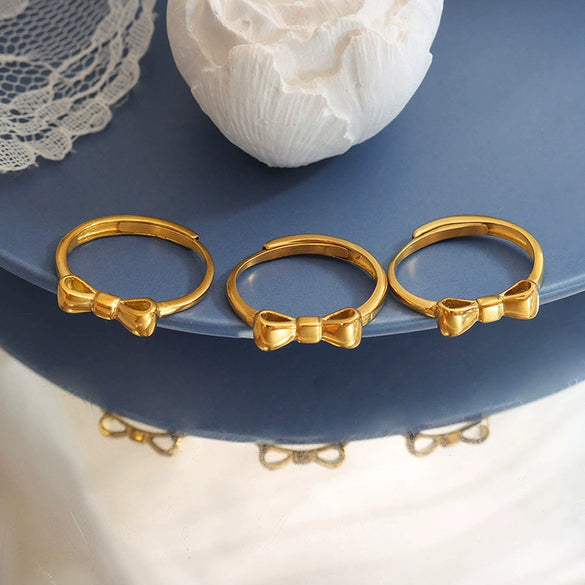 Jewelry Bow Pattern Titanium Steel Electroplated Women's Ring