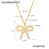 Jewelry Bow Zircon Clavicle Necklace 316L Stainless Steel Pvd Plating For Women