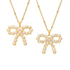 Jewelry Bow Zircon Clavicle Necklace 316L Stainless Steel Pvd Plating For Women