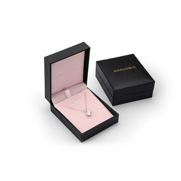 Jewelry Box Paper Solid Color For Ring Necklace Packaging