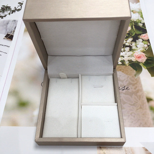 Jewelry Box Plastic Pvc Velvet Spray Girly Style Gift Box For Ring Pendant Earrings