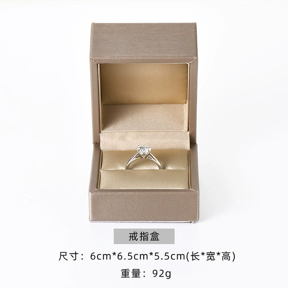 Jewelry Box Plastic Solid Color Brushed Pu Leather Packaging