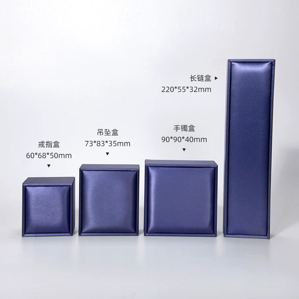 Jewelry Box Plastic Solid Color Brushed Pu Leather Packaging