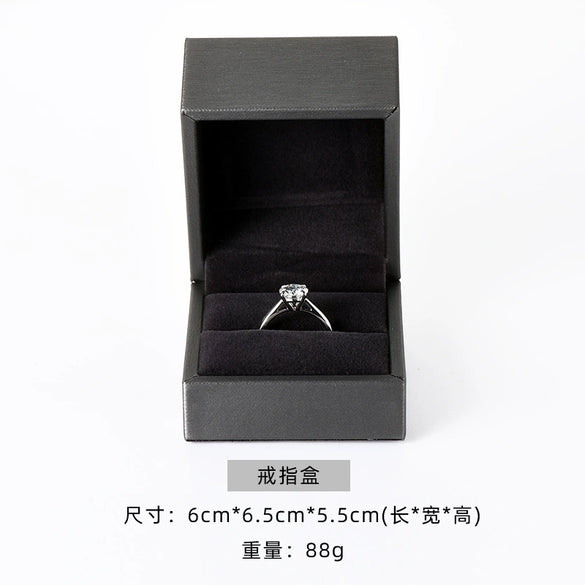 Jewelry Box Plastic Solid Color Brushed Pu Leather Packaging