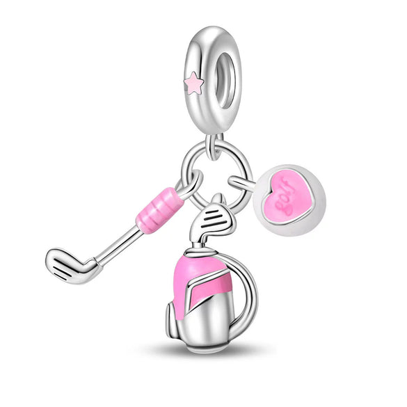 Jewelry Bracelet Accessories Copper Silver Plated Dumbbell Football Basketball Baseball Charm Beads Dripping Oil Design