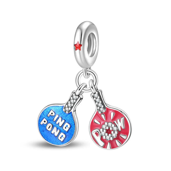 Jewelry Bracelet Accessories Copper Silver Plated Dumbbell Football Basketball Baseball Charm Beads Dripping Oil Design