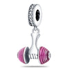 Jewelry Bracelet Accessories Copper Silver Plated Dumbbell Football Basketball Baseball Charm Beads Dripping Oil Design