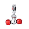 Jewelry Bracelet Accessories Copper Silver Plated Dumbbell Football Basketball Baseball Charm Beads Dripping Oil Design