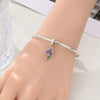 Jewelry Bracelet Accessories Copper Silverplated Iris Pansy Fourleaf Clover Charm Dripping Oil Style