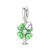 Jewelry Bracelet Accessories Copper Silverplated Iris Pansy Fourleaf Clover Charm Dripping Oil Style