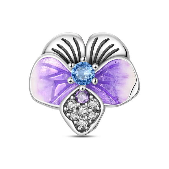 Jewelry Bracelet Accessories Copper Silverplated Iris Pansy Fourleaf Clover Charm Dripping Oil Style
