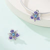 Jewelry Bracelet Accessories Copper Silverplated Iris Pansy Fourleaf Clover Charm Dripping Oil Style