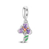 Jewelry Bracelet Accessories Copper Silverplated Iris Pansy Fourleaf Clover Charm Dripping Oil Style