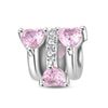 Jewelry Bracelet Accessories Heartshaped Hot Air Balloon Rose Pendant Zircon Copper Silverplated Dripping Oil Design