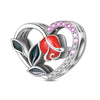 Jewelry Bracelet Accessories Heartshaped Hot Air Balloon Rose Pendant Zircon Copper Silverplated Dripping Oil Design