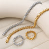 Jewelry Bracelet And Ring Combination Hip Hop Street Style 316L Stainless Steel Electroplating