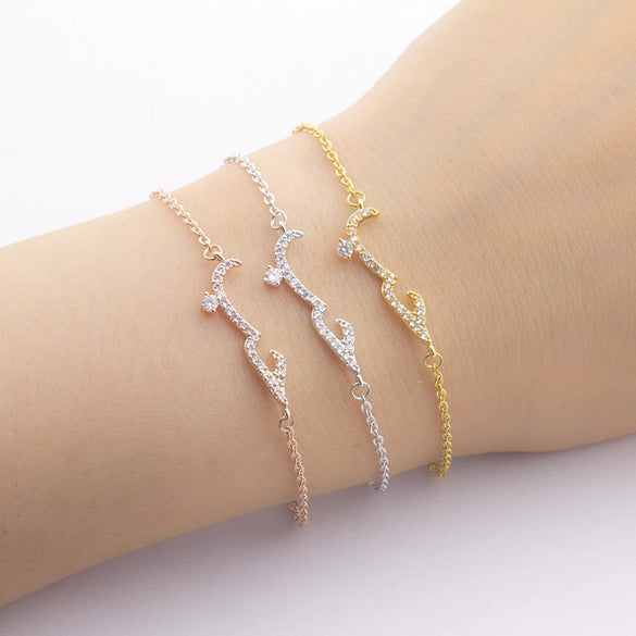 Jewelry Bracelet Copper Electroplated With Letters Numbers Text Charm For Women