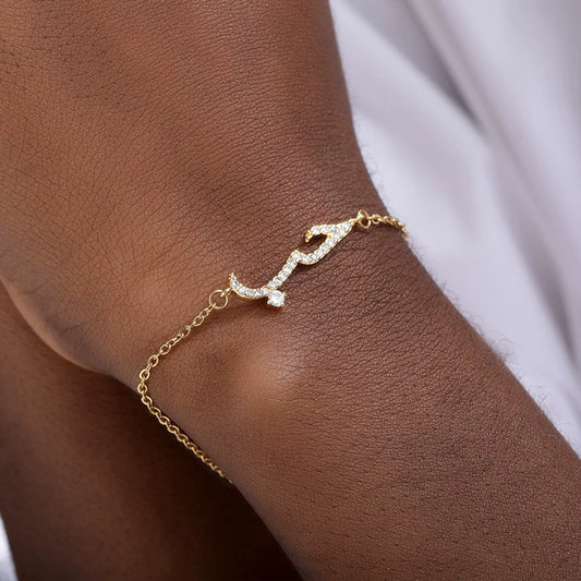 Jewelry Bracelet Copper Electroplated With Letters Numbers Text Charm For Women