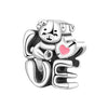 Jewelry Bracelet Copper Silverplated Heart Musical Notes Fireworks Mermaid Charm Pendant Beads Dripping Oil Style
