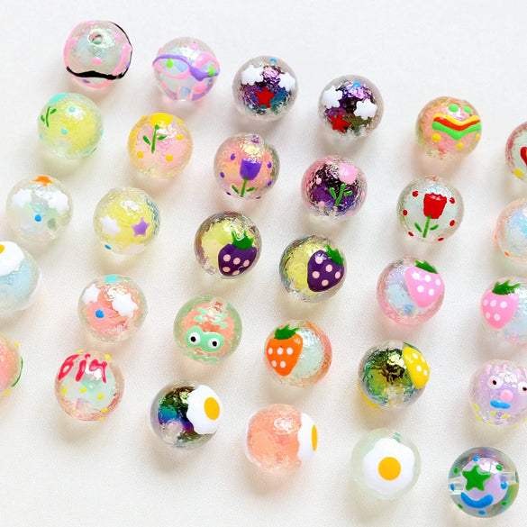 Jewelry Bracelet Mobile Phone Chain Iceberg Pleated Tulip Handpainted Beaded Small Fresh Style Dripping Glue