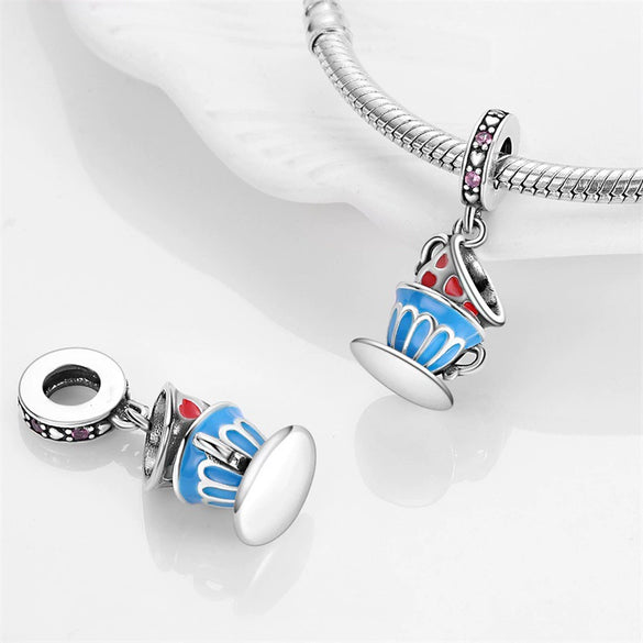 Jewelry Bracelet Necklace Accessories Heart Cup Pendant Copper Silver Plated Dripping Oil Style