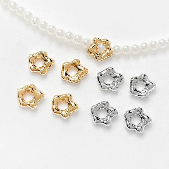 Jewelry Bracelet Necklace Beaded Accessories Copper 18K Gold Color Plated Electroplated Irregular Bead