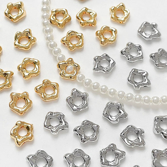 Jewelry Bracelet Necklace Beaded Accessories Copper 18K Gold Color Plated Electroplated Irregular Bead