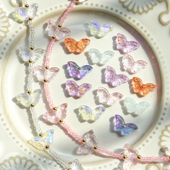 Jewelry Bracelet Necklace Hairpin Accessories Retro Butterfly Glazed Beads Handmade