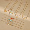 Jewelry Bracelet Necklace Stainless Steel Geometric Tassel Starfish Shell Pendant Electroplating