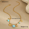 Jewelry Bracelet Necklace Stainless Steel Geometric Tassel Starfish Shell Pendant Electroplating