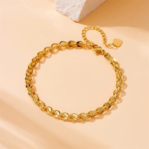 Jewelry Bracelet Necklace Suit Stainless Steel Gold Plated Fashion Simple Design Phoenix Tail Chain