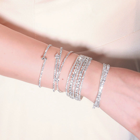 Jewelry Bracelet Rhinestone Cross Trendy Fine Allmatch Elastic