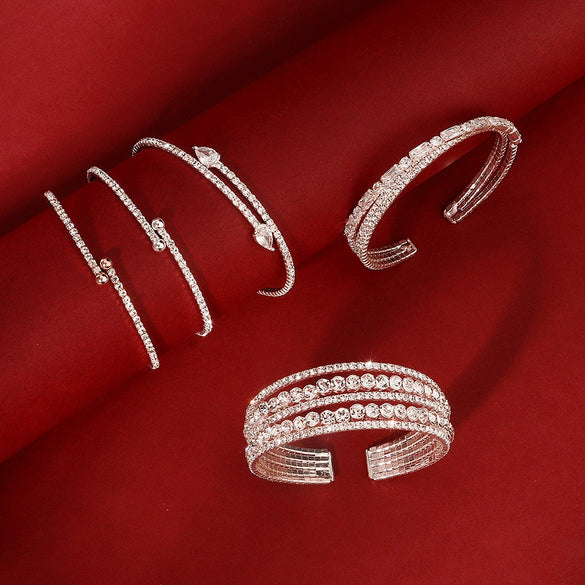 Jewelry Bracelet Rhinestone Cross Trendy Fine Allmatch Elastic
