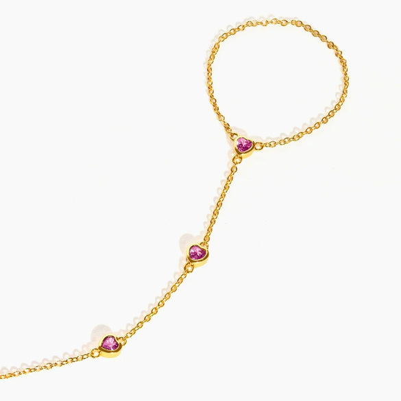 Jewelry Bracelet Ring Chain Heart Shape Zircon Inlay