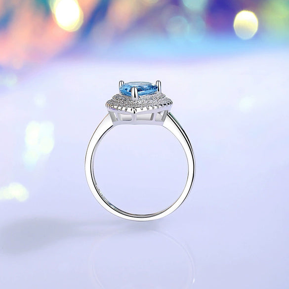 Jewelry Bracelet S925 Silver Water Drop Crystal Blue Zircon For Women Natural Diamond Style