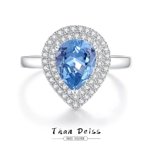 Jewelry Bracelet S925 Silver Water Drop Crystal Blue Zircon For Women Natural Diamond Style