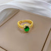 Jewelry Brass Watch Chain Emerald Ring Cartoon Style The Crown Pattern Electroplating
